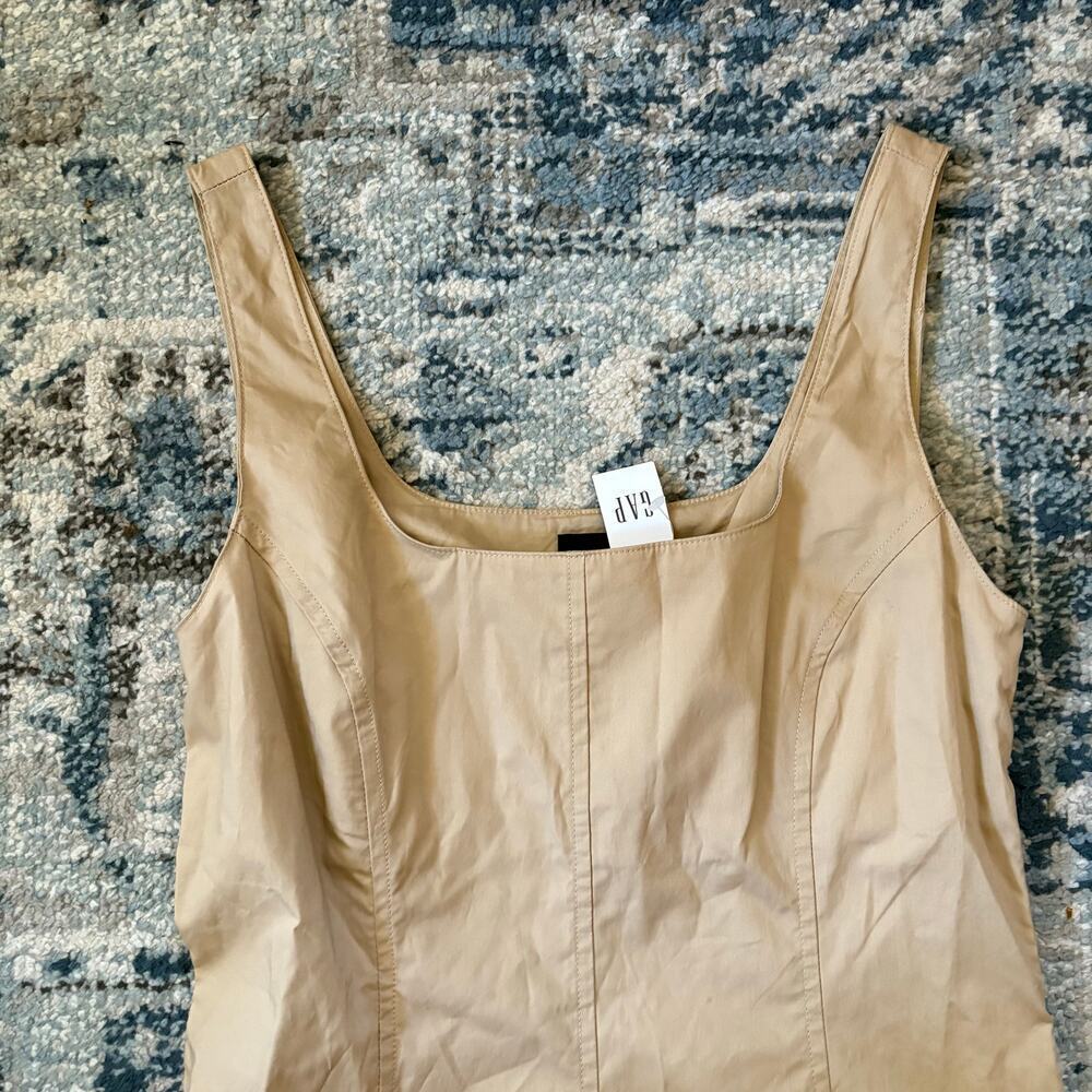 Gap Square Neck Mini Dress in Travertine brown - Picture 4 of 10